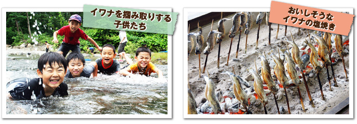 イワナのつかみどり・塩焼き